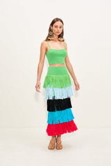 Simon Miller Dio Fringe Knit Skirt