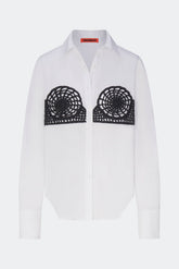 Simon Miller Maren Poplin Crochet Button Up