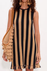 Simon Miller Moji Stripe Tassel Mini Dress