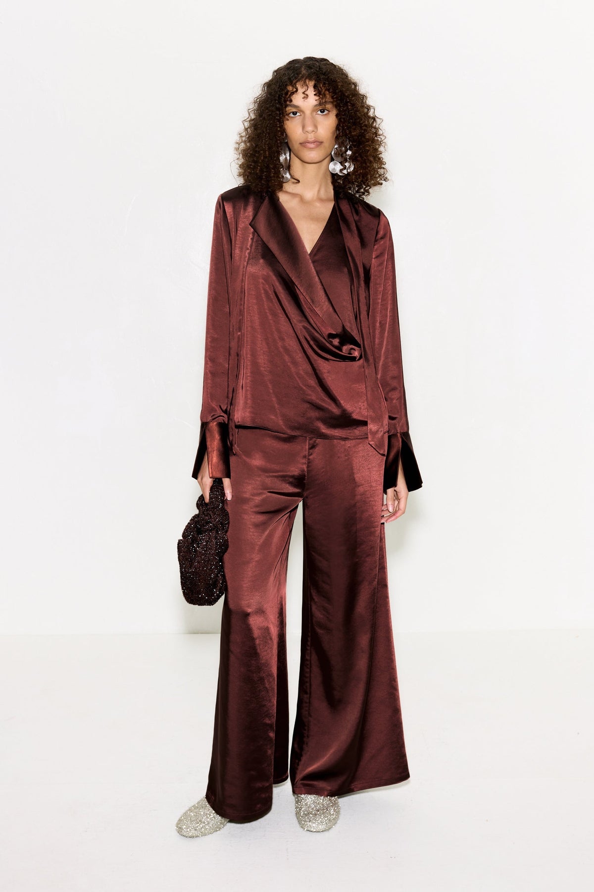 Simon Miller Nella Satin Wide Leg Pant