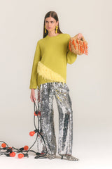 Simon Miller Nella Sequin Wide Leg Pant