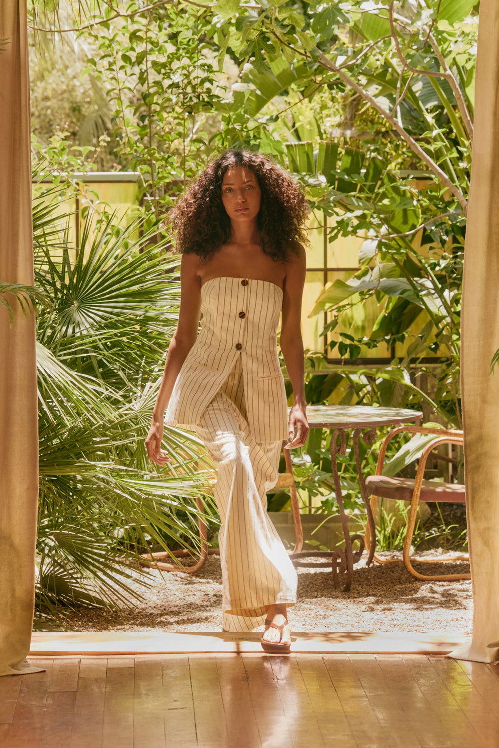 Simon Miller Mori Strapless Linen Top