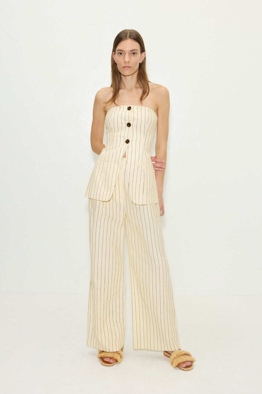 Simon Miller Mori Strapless Linen Top