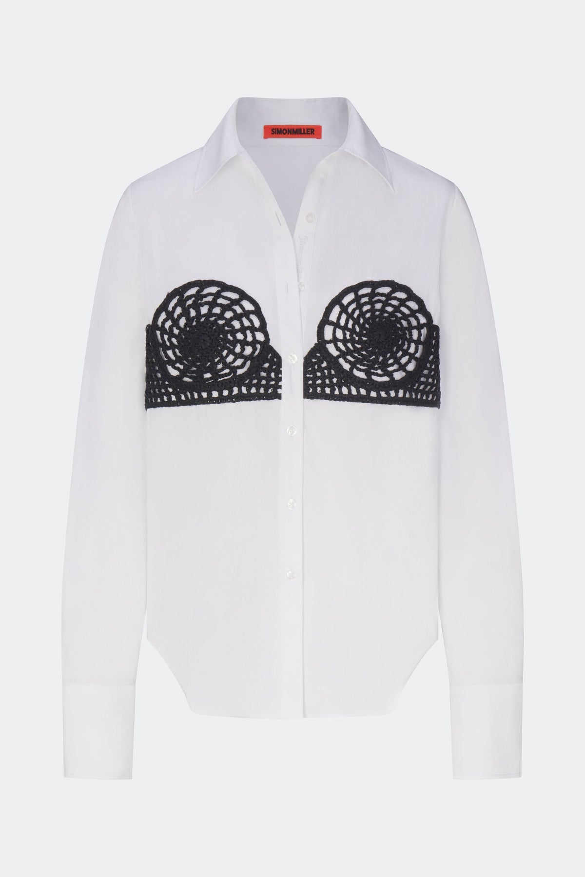 Simon Miller Maren Poplin Crochet Button Up