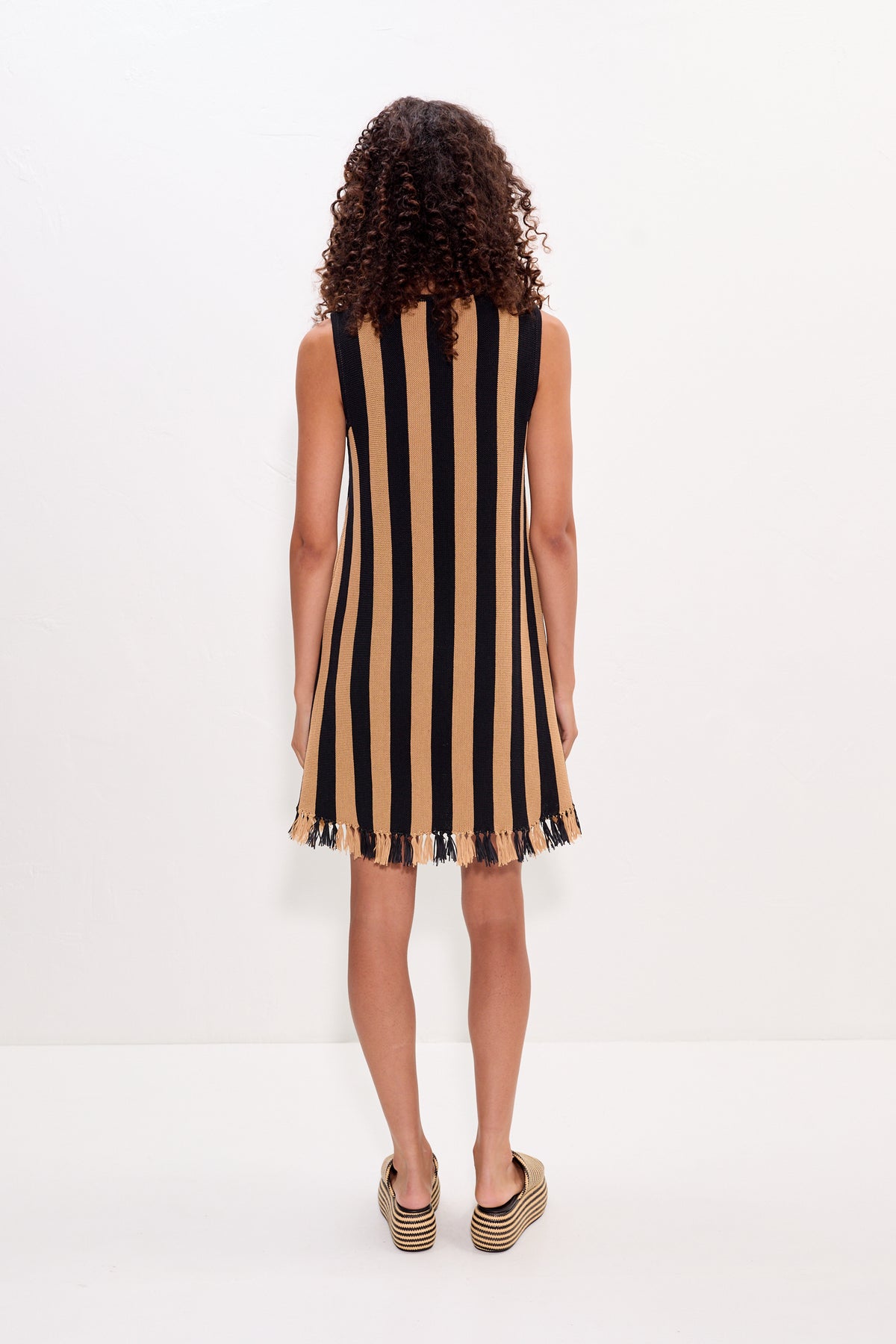 Simon Miller Moji Stripe Tassel Mini Dress